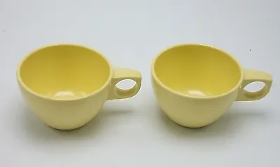 Vintage Envoy 300 Arrowhead Melmac Melamine 8 Oz Cups 2 Pc. Yellow Made In USA • $17