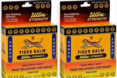 Tiger Balm Ultra Strength Pain Relieving Ointment BIG 50gm Tin  ( 2 PACK ) ^ • $26.75