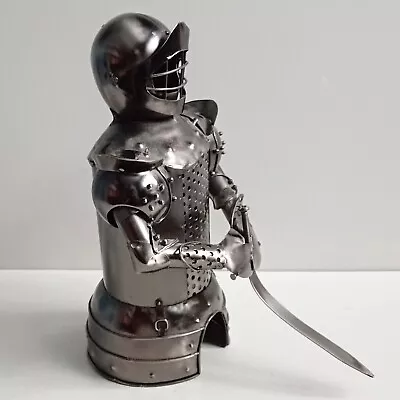 Metal Knight Suit  Decorative Wine Bottle Cover Holder 28 Cm High  • £14.44