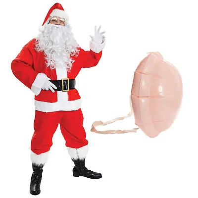 Mens Father Christmas Santa Costume Deluxe Xmas Fancy Dress Grotto Xmas Party • £30.99