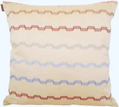 MISSONI CUSHION COVER EMBROIDERED COTTON  SATEEN DOUBLESIDE 40x40cm LORENA 212 • £90