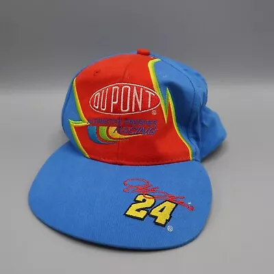 Vintage DuPont 24 Nascar Racing Competitors Hat Snapback Cap Blue Red • $13