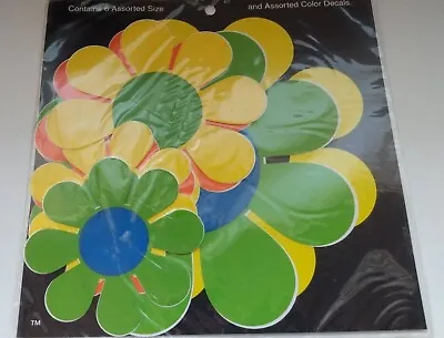 NOS 6 Vintage Flower Power Stickers NEW In Package Assorted Colors Sizes 60s 70s • $14.99