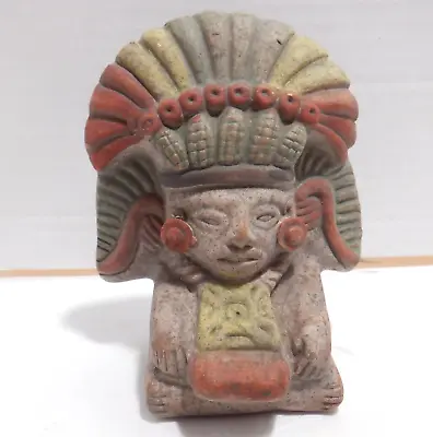 Mayan Clay Terra Cotta Sculpture Figurine Corn God Made In Mexico • $6