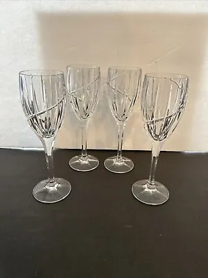 4 Pcs. Mikasa UPTOWN Pattern Crystal 8 1/4  WINE Glasses  Germany • $39