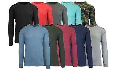 Men's Long Sleeve Waffle Thermal Shirt Tee -Crew Neck Layering Color & Size NEW • $10.97