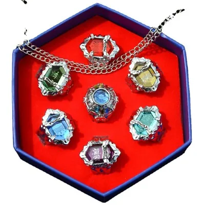 Anime Katekyo Hitman Reborn Vongola 7 PCS Ring + Necklace Set • $19.26