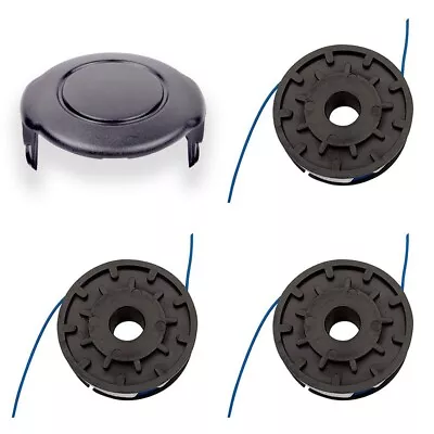 Qualcast GT2826 Trimmer Strimmer Replacement Spools (3)  & Spool Cover Cap • £18.60