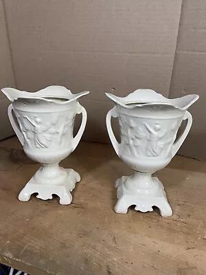 Empire Ivory Ware Lot Of 2 Urns Vase Made In England • $48