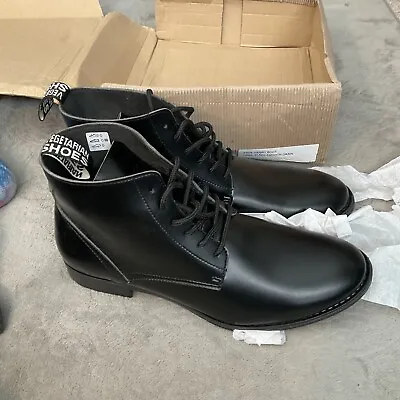 Vegetarian Shoes Henry Boot Black Leather Size 44 New • $140