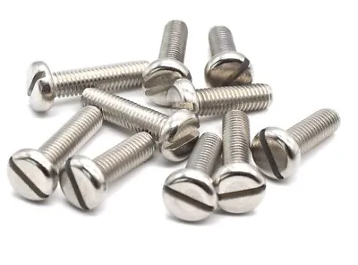M5 5mm A4 Marine Grade Stainless Steel Slotted Pan Head Machine Screw Slot Bolts • £1.20