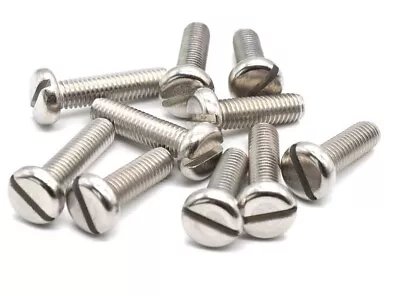 M5 5mm A4 Marine Grade Stainless Steel Slotted Pan Head Machine Screw Slot Bolts • £1.89