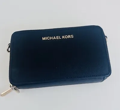 Pre Owned Michael Kors Black Wallet On Chain Cross Body Bag • $39