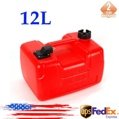 $58 • Buy 12L 3 Gallon Portable Boat Fuel Tank Marine Outboard Fuel Tank W/ Male Connector