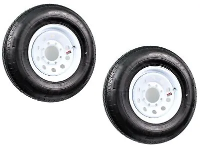 2-Pack Radial Trailer Tires W/White Rims ST235/80R16 LRE 8 Lug/6.5 Modular Wheel • $329.97