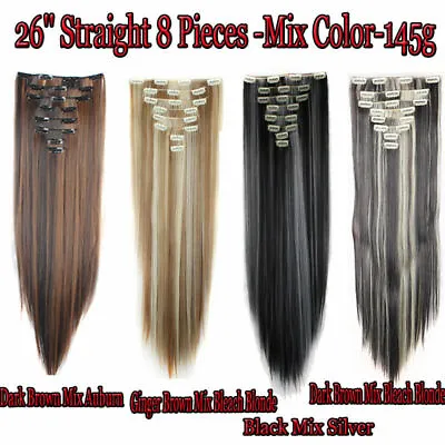 $11.39 • Buy 8pcs New Hair Extension Clip For Real Remy Hair Styling Full Head One Piece 