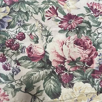 Vintage 5th Avenue Designs Chic Shabby Cabbage Rose Home Decor Fabric 54 X 33 • £9.63