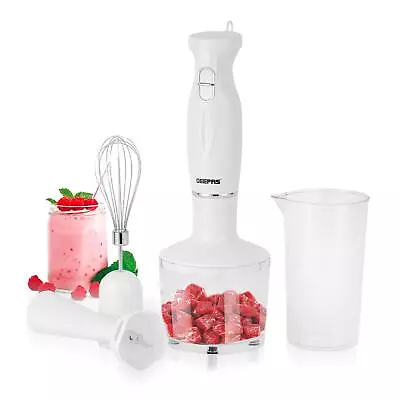 Hand Blender Mixer Chopper Food Processor Stainless Steel Blade 4-in-1 Smoothies • £22.99