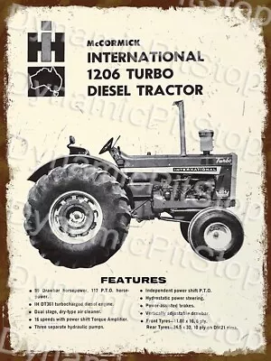 McCormick International Turbo Tractor Rustic Tin Sign Farming Australian Made • $39.95