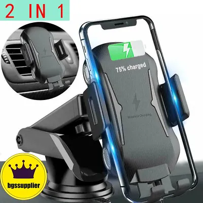 $23.99 • Buy 15W Qi Wireless Car Charger Mount Phone Holder Automatic Clamping Fast Charging
