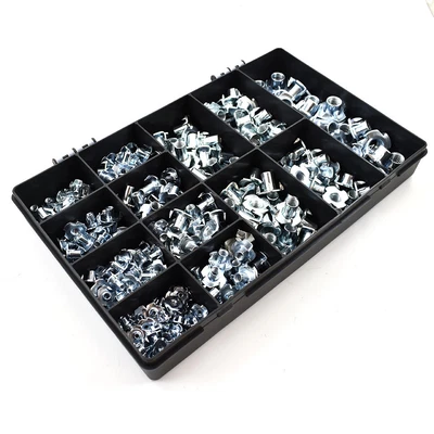 £41.66 • Buy 315 Assorted Piece Zinc M3 M5 M6 M8 M10 M12 Tee Nuts Drive In Captive T-nut Kit
