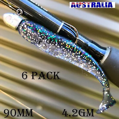$6.99 • Buy 6 Soft Plastic Fishing Lure Tackle  Paddle TAIL FLATHEAD Bream Bass Cod Lures
