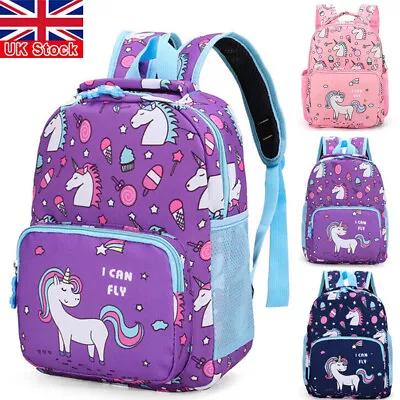 Kids Backpack Children Unicorn Girls School Nursery Travel Shoulder Bag Rucksack • £8.69