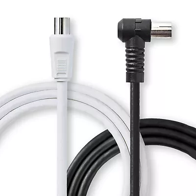 £4.82 • Buy 90dB - 120dB Right Angle Angled Straight TV RF Aerial Lead Cable Coax Coaxial