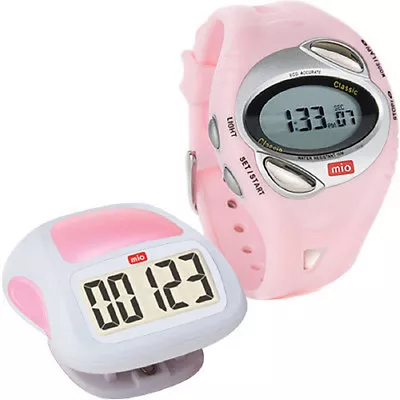 Mio Classic Walk Pink ECG Heart Rate Calorie Monitor Women's Watch + Pedometer • $53.53