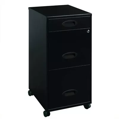Hirsh 18  Deep 3 Drawer Mobile Metal File Cabinet With Pencil Drawer Black • $124.70