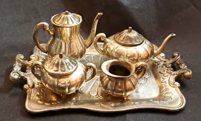 Miniature Silver Plated Made In Occupied Japan Tea Coffee Set • $24.99