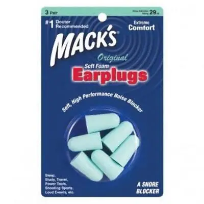 Mack's Original Soft Foam Earplugs - 3-Pair Blister Pack • £7.95