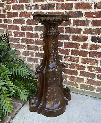 Antique Italian Pedestal Plant Stand Display Table Walnut Baroque 38  Book Rest • $1675