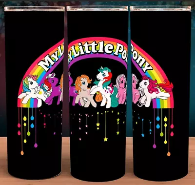 My Little Pony 80s Style Star Drop Rainbow Cup Mug Tumbler • $19.95