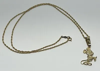 Mickey Mouse Walt Disney Productions Disneyland 14k Gold Charm Pendant Necklace • $349.99