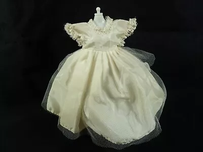 Vintage White Taffeta Wedding Gown Tulle Overlay Lace Trim Little Miss Revlon • $15
