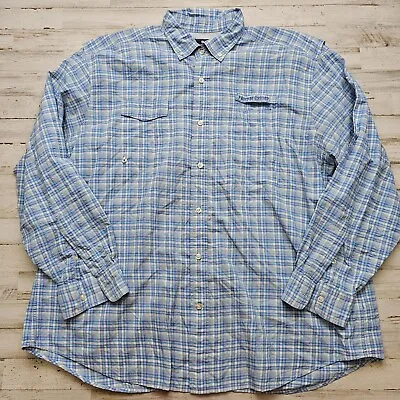 Vineyard Vines  Mens 2XL Blue Plaid Harbor Shirt Button Up Vented Fishing Casual • $18.99