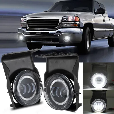 Front Bumper Lamps LED Fog Lights DRL For 2003-2006 GMC Sierra 1500 2500 HD 3500 • $99.89