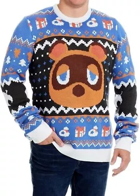 Animal Crossing Tom Nook Christmas Sweater Adult Xl Nintendo Geeknet Men • $14.99