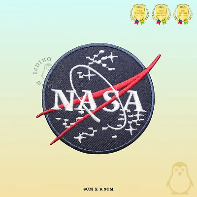 BLUE NASA USA Embroidered Iron On Sew On Patch Badge For Clothes Etc • £2.39