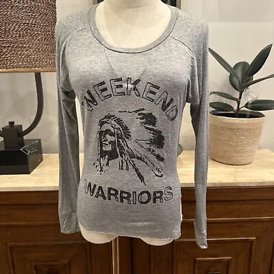 Weekend Warrior MGMT Womens Size Small Retro Brand T-Shirt Gray Made In USA • $21.24