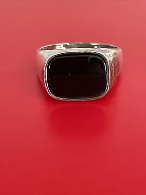Men's Vintage KABANA STERLING SILVER Black Onyx Ring Size 12 Hallmarked KBN STER • $50