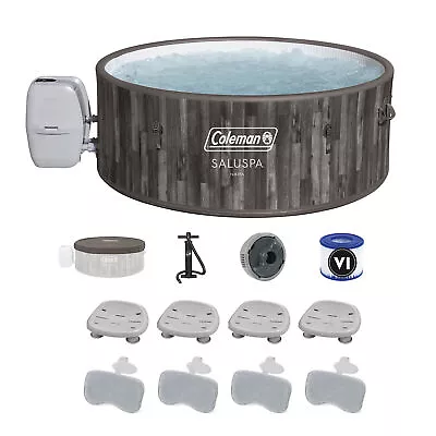 Coleman SaluSpa Hot Tub With 4-Pack Bestway SaluSpa Seat & 4 Headrest Pillows • $825.72