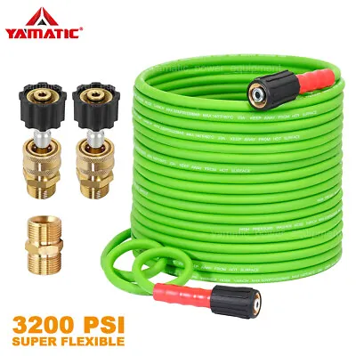 YAMATIC Flexible Pressure Washer Hose 1/4  Kink Resistant Power Washer Hose M22 • $35.99