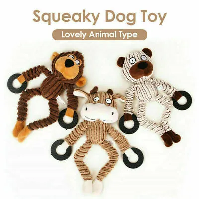 $12.99 • Buy Unstuffed Plush Dog Puppy Pet Squeaker Toys Squeaky Funny Interactive Chew Toy