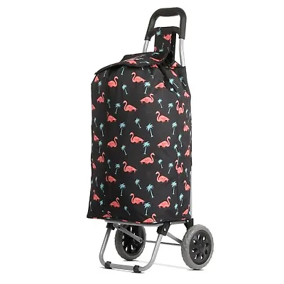 L Hoppa 47L Capacity Light Weight Wheeled Shopping Trolley Push Cart Wheels Bag  • £22.99