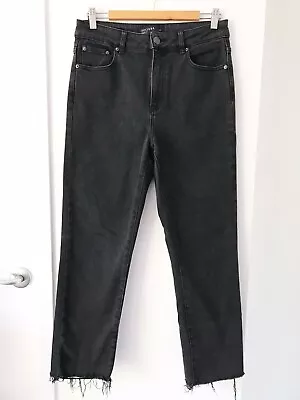 DECJUBA Size 12 Black High Waisted Raw Hems CasualDenim Jeans • $45