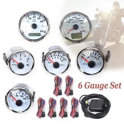 6 Gauge Set Speed Tacho/Fuel Volt Meter Oil Pressure Temp For Car Boat 10-184ohm • $118.75