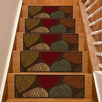 Stair Treads Leaves Design Skid Slip Resistant Backing 8 X26  • $29.99