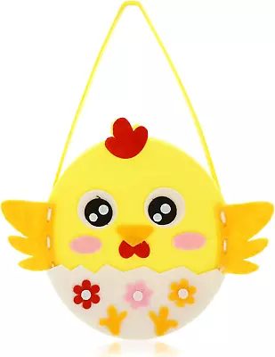 ALLY-MAGIC Easter Egg Hunt Baskets Non-Woven Easter Chick Treat Basket Kids For • £6.04